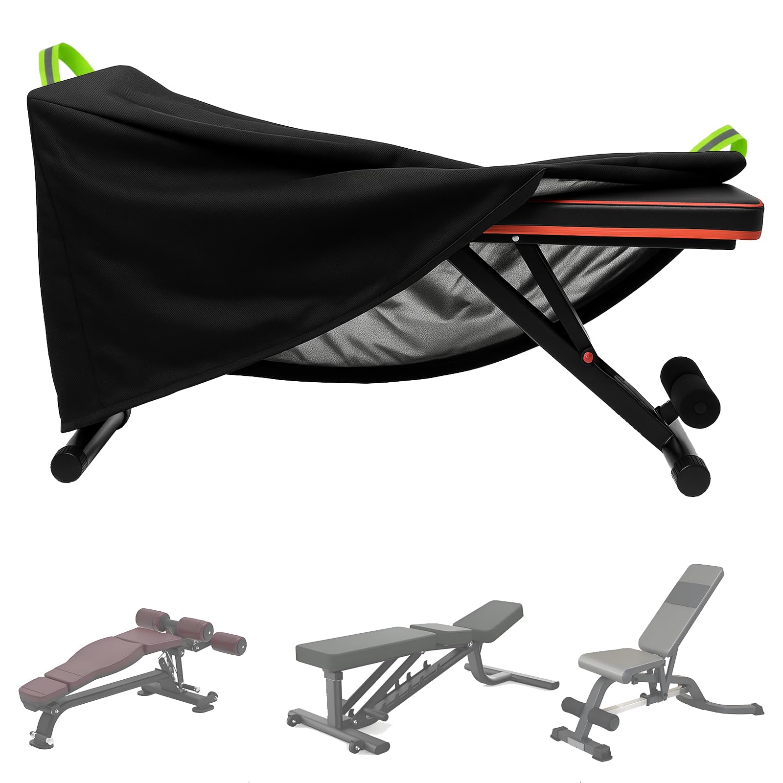 Weight Bench Cover, 420D Sit-up Board Cover with Silver Coating, Adjustable Drawstring, Exercise Workout Bench Protective Covers for Indoor & Outdoor