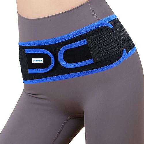 Miniatura 2 de Sacroilíaco SI - Cinturón de cadera con tiras antideslizantes de 360 para hombres y mujeres, soporte pélvico ajustable y cinturón de apoyo de