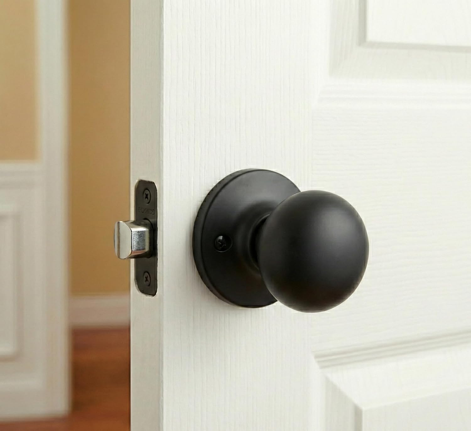 Designers Impressions Bedford Design Black Round Passage Door Knob (Hall & Closet), 2 Pack