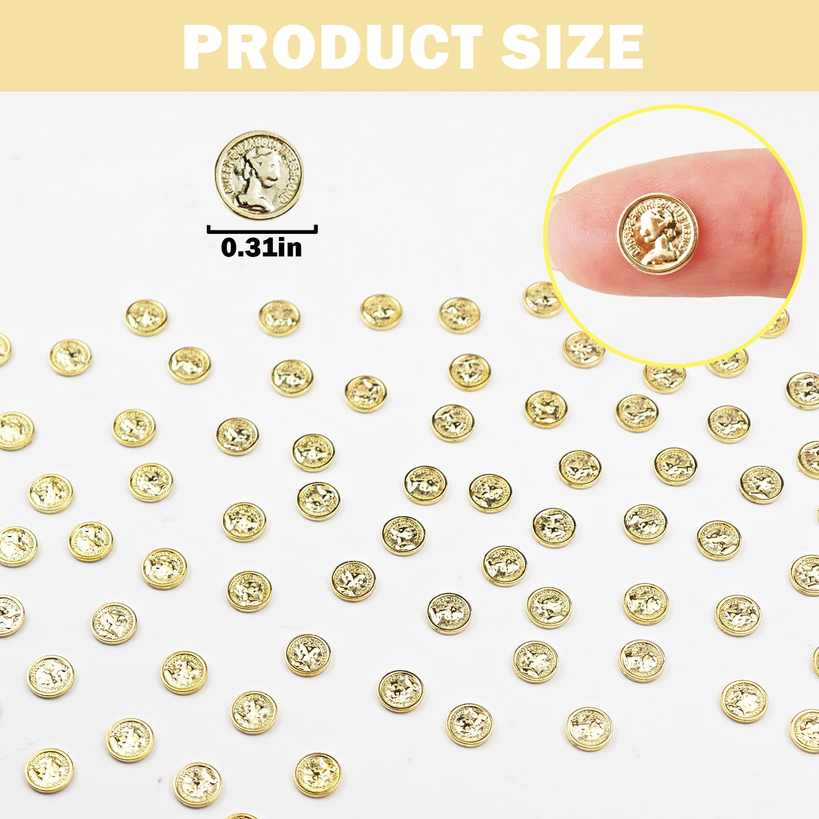 100 Pieces Miniature Coins for Crafts Dollhouse Tiny Fake Gold Coins for Dollhouse Fairy Garden Micro Landscaping - Image 3