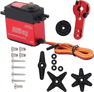 Servo digital de 25 kg, 1500μs/ 330Hz 4,8-7,4 V Servo digital à prova d'água Servo digital de engrenagem de metal para controle remoto de carro de 1/8 1/10, barco de controle remoto