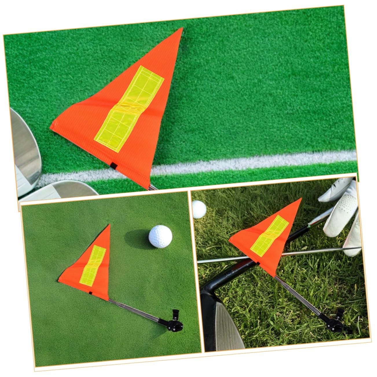 Hemobllo 2 Piezas Bandera de Seguridad Reflectante Ajustable para y Carrito de Golf Diseño Telescópico Naranja de Alta Visibilidad para Protección Nocturna