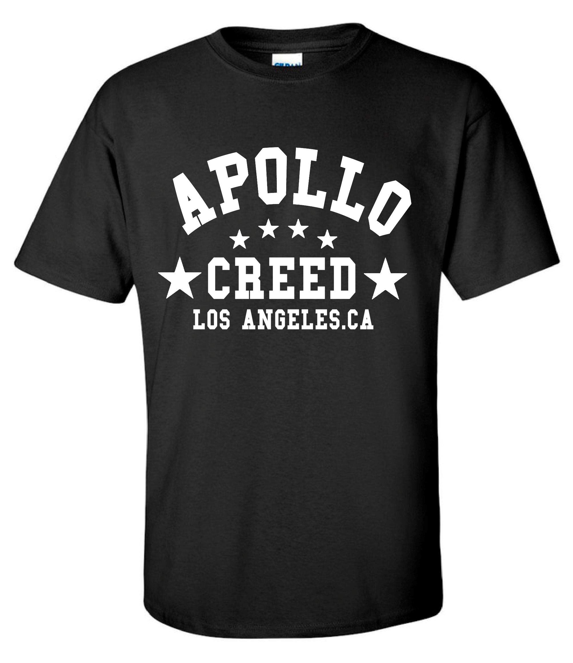 Foolsgoldtshirts Men's Black Creed Rocky Balboa Movie Boxing Gym Training T-Shirt (Xx-Large)