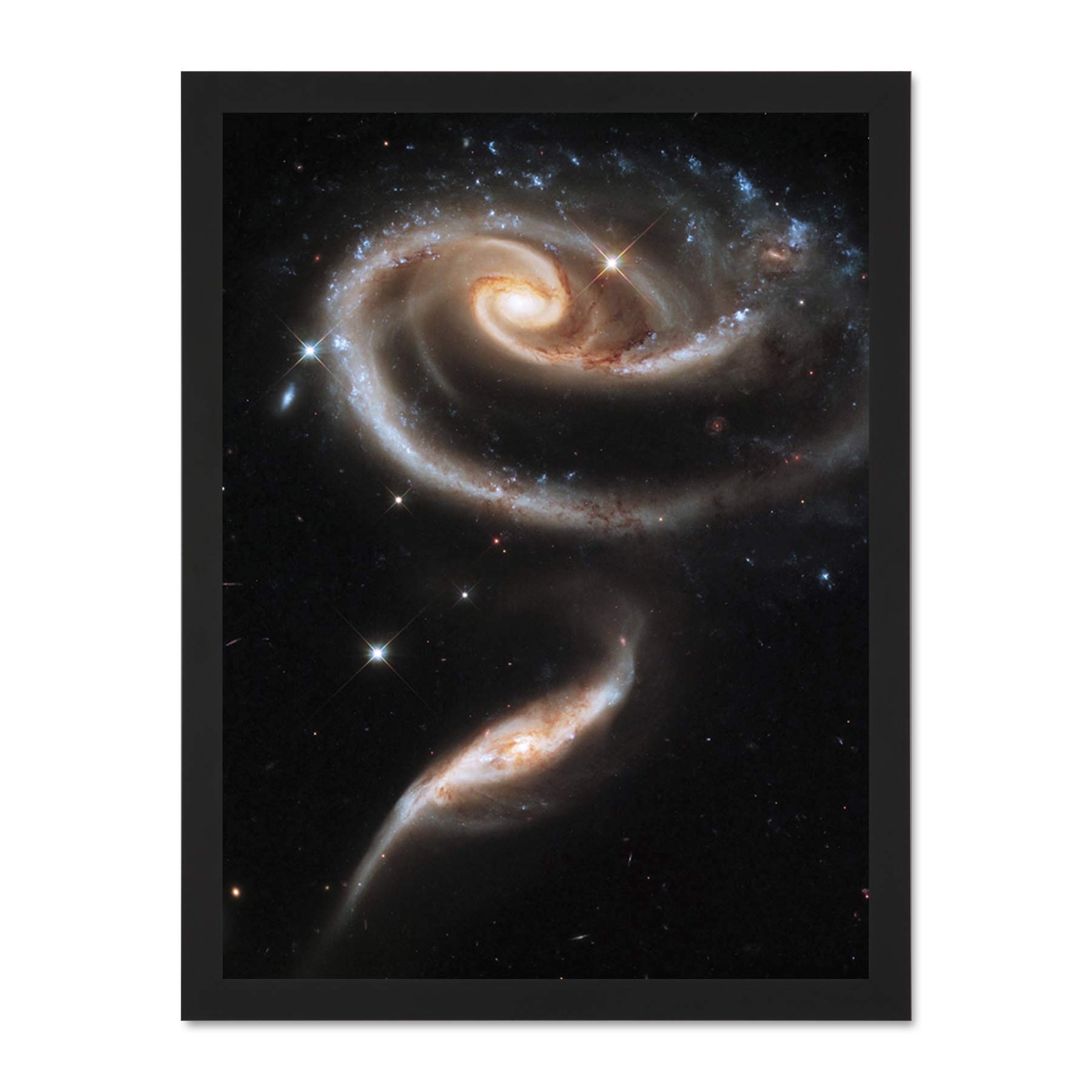 Wee Blue Coo Space Stars Galaxy Hubble Spiral Universe Galaxies Large Framed Art Print Poster Wall Decor 18x24 inch