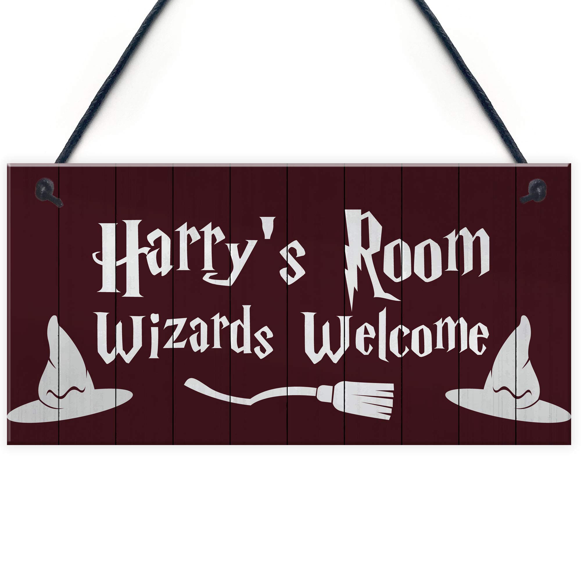 PERSONALISED Bedroom Sign Wizards Welcome Wizard Theme Hanging Sign