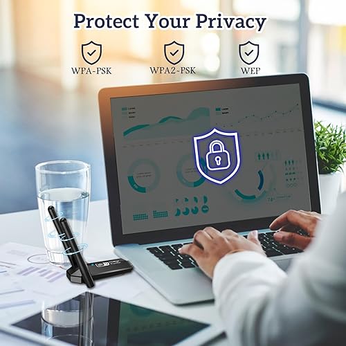 Miniatura 8 de Adaptador WiFi USB, Ortiny 1300Mbps WiFi USB Dual Band 5G2.4G Adaptador de red inalámbrica para computadora portátil de escritorio, adaptador
