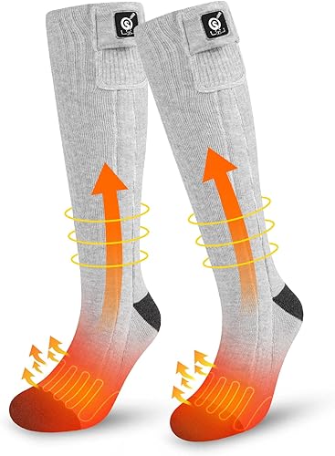 ZIROCTD Calcetines térmicos eléctricos recargables de 7.4 V, calcetines largos térmicos para hombres y mujeres, calentador de pies lavable para