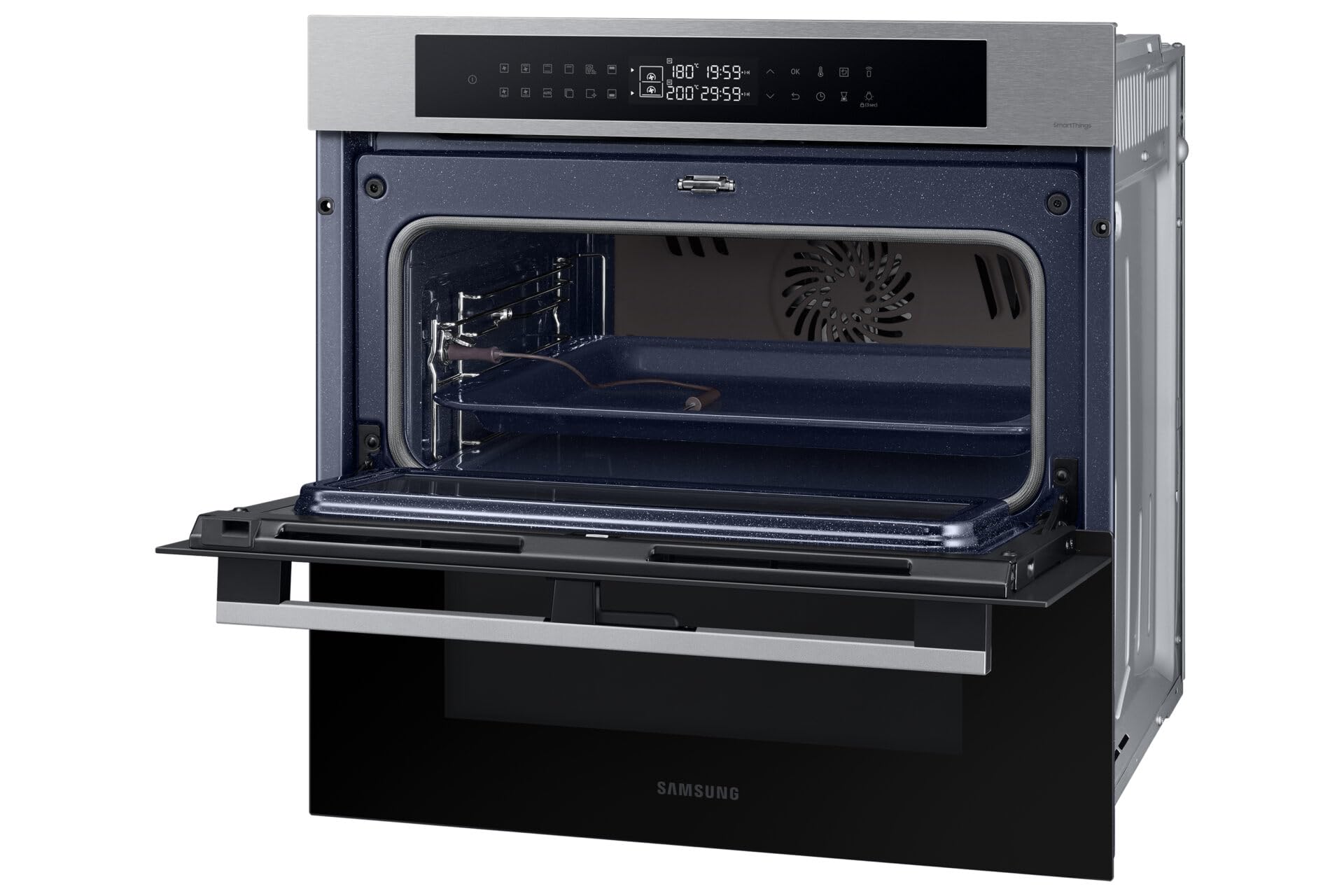 Forno Samsung ad incasso NV7B4340UBS 60 cm 76 l dual cook flex serie 4 doppia porta vapore grill wifi display led inox classe a+