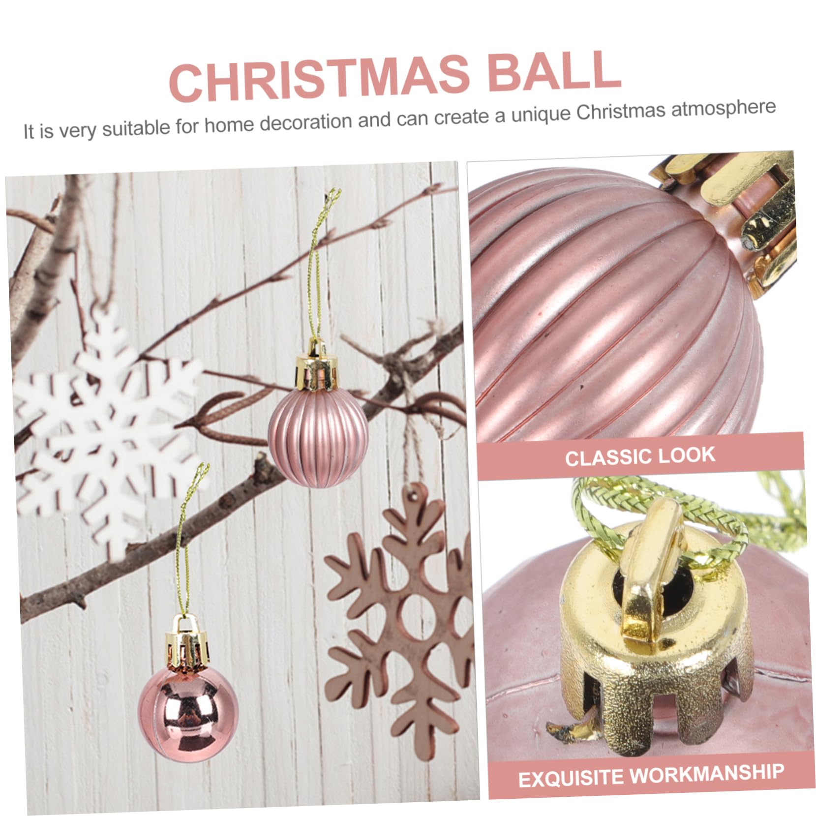 PRETYZOOM 120 Pz di Natale decorazioni casa christmas tree christmas balls palla di natale lucida palline natalizie fai da te arredamento creativo delle ciondoli di palline pvc