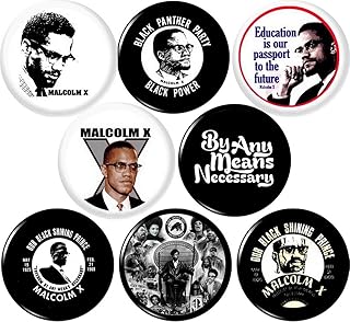 Malcolm X 8 NEW 1 inch pins button badge panthers Black By any means necessary 2