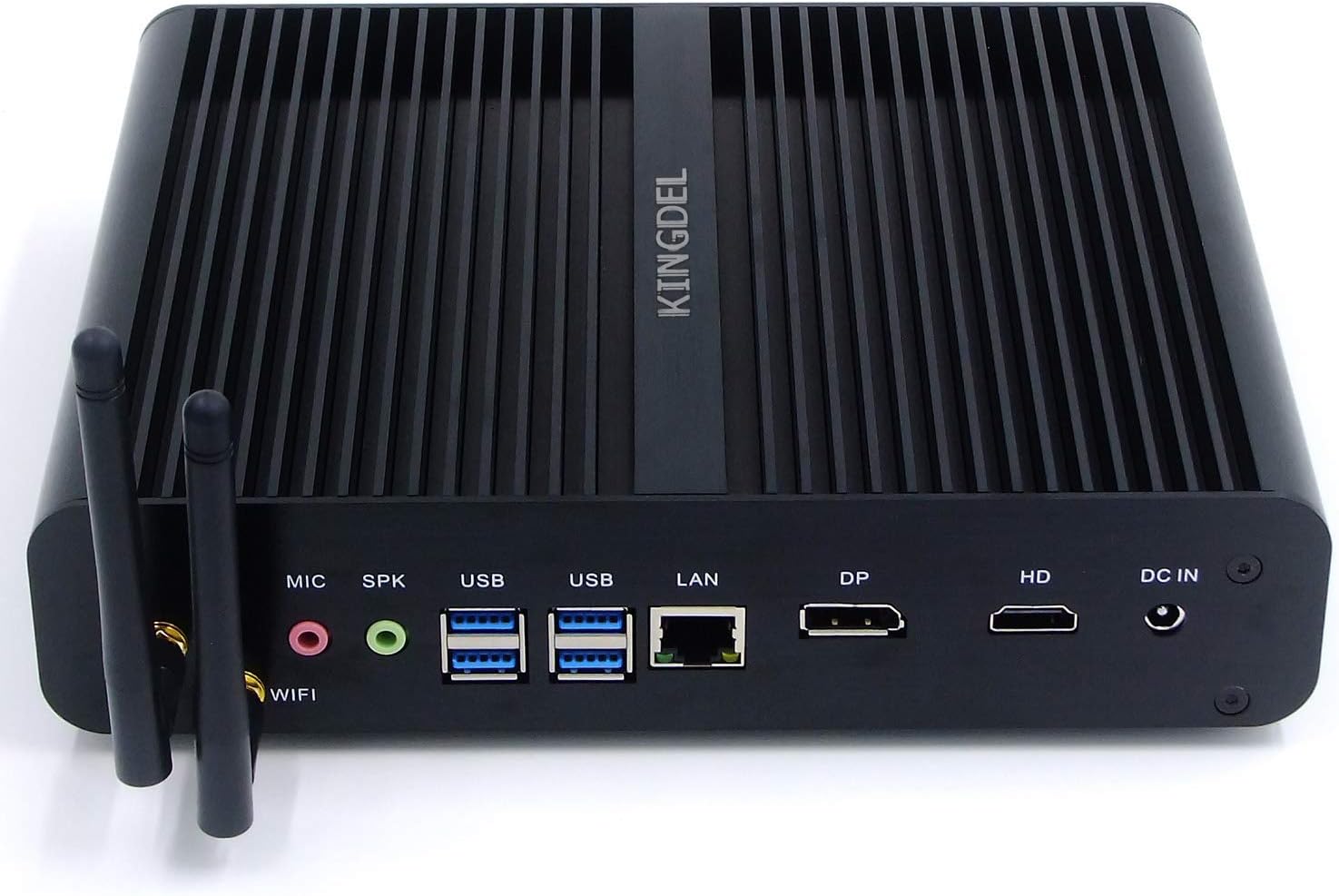 Kingdel NC860 Fanless Mini PC with Intel i7-8550U 8th Gen. 4 Cores CPU, 8GB DDR4 RAM, 128GB SSD+1TB HDD, 4K 4096x2304, HD Port, DP, Metal Case, Windows 11