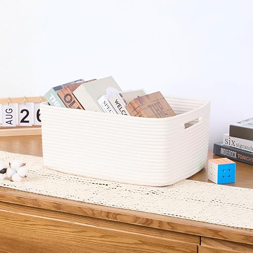 Miniatura 5 de Cestas de almacenamiento grandes para organizar, cestas de estante de armario para ropa, manta, toallas, guardería del bebé, caja de contenedores de