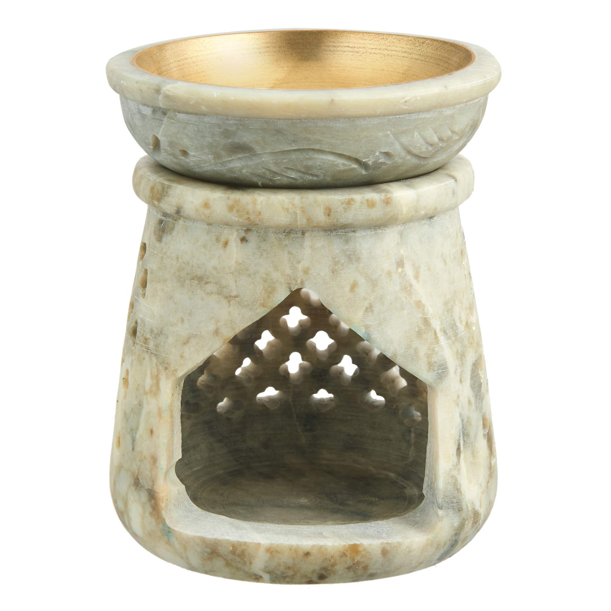 4 Inch Oil Warmer Aromatherapy Burner Soapstone Tea Light Oil Burner