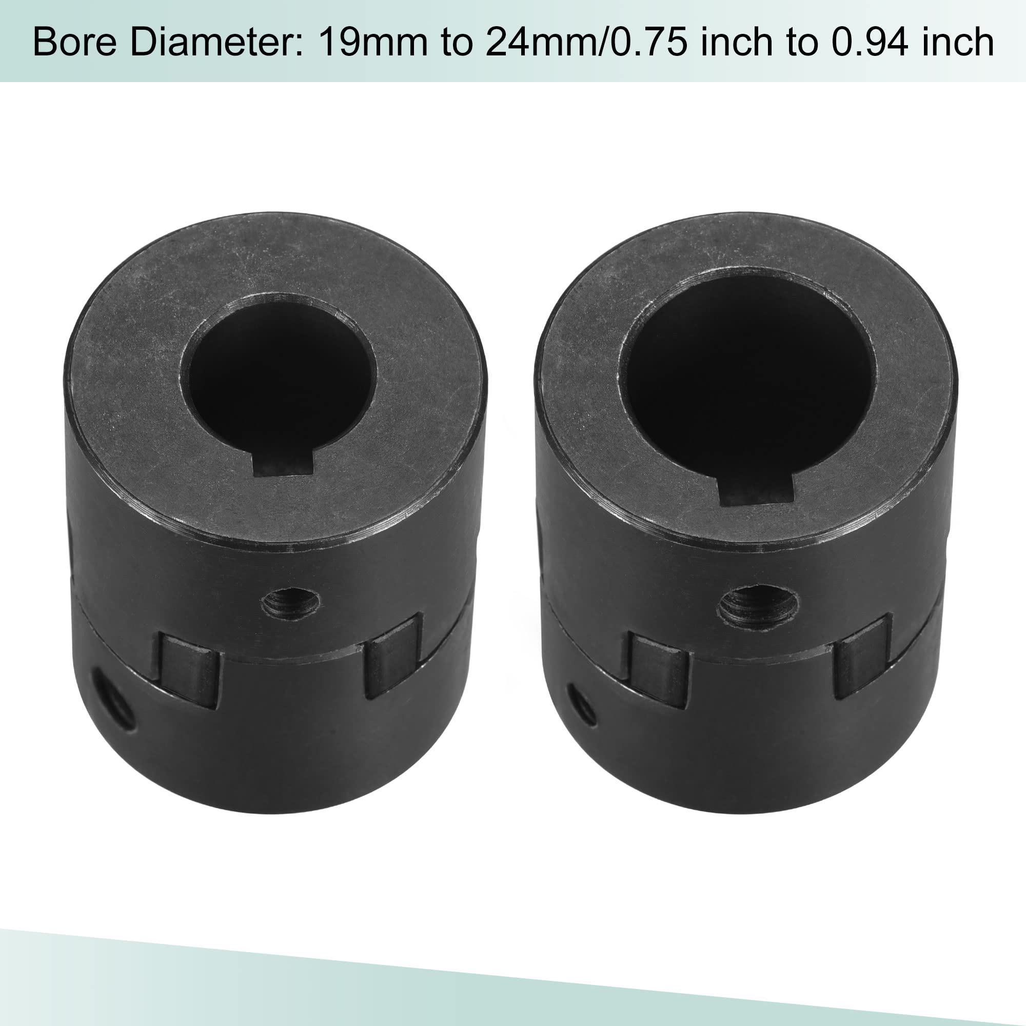 sourcing map Acoplamiento Flexible de Eje de 19mm a 24mm, Acoplador 51mm Longitud 44mm Diámetro, Conector de 45# Acero, Accesorios para Motor