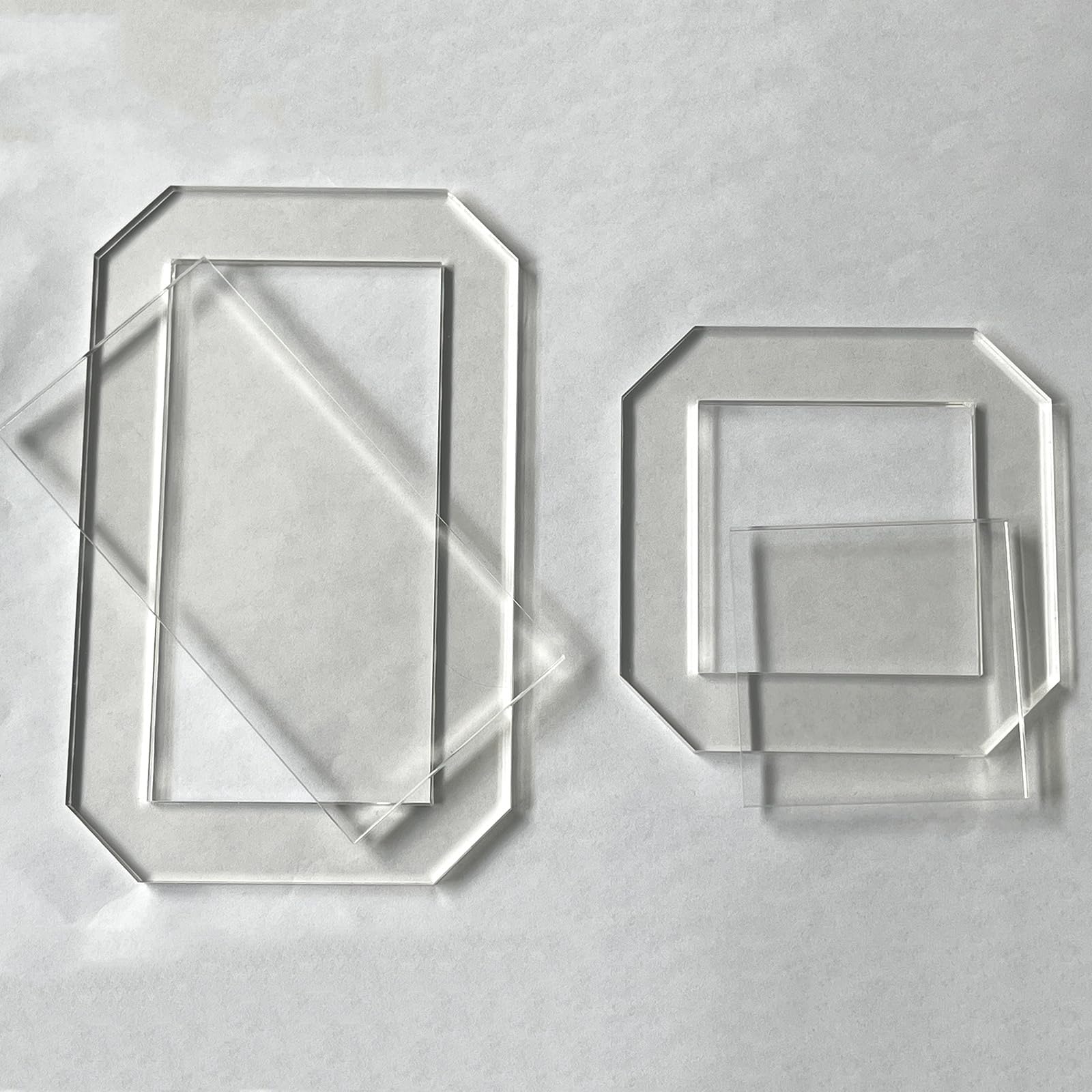 2 juegos de plantillas de acolchado, suministros de acolchado, plantillas de costura, reglas de acolchado, rectangulares de 5 x 2.5 pulgadas y cuadradas de 2.5 pulgadas, plantillas de