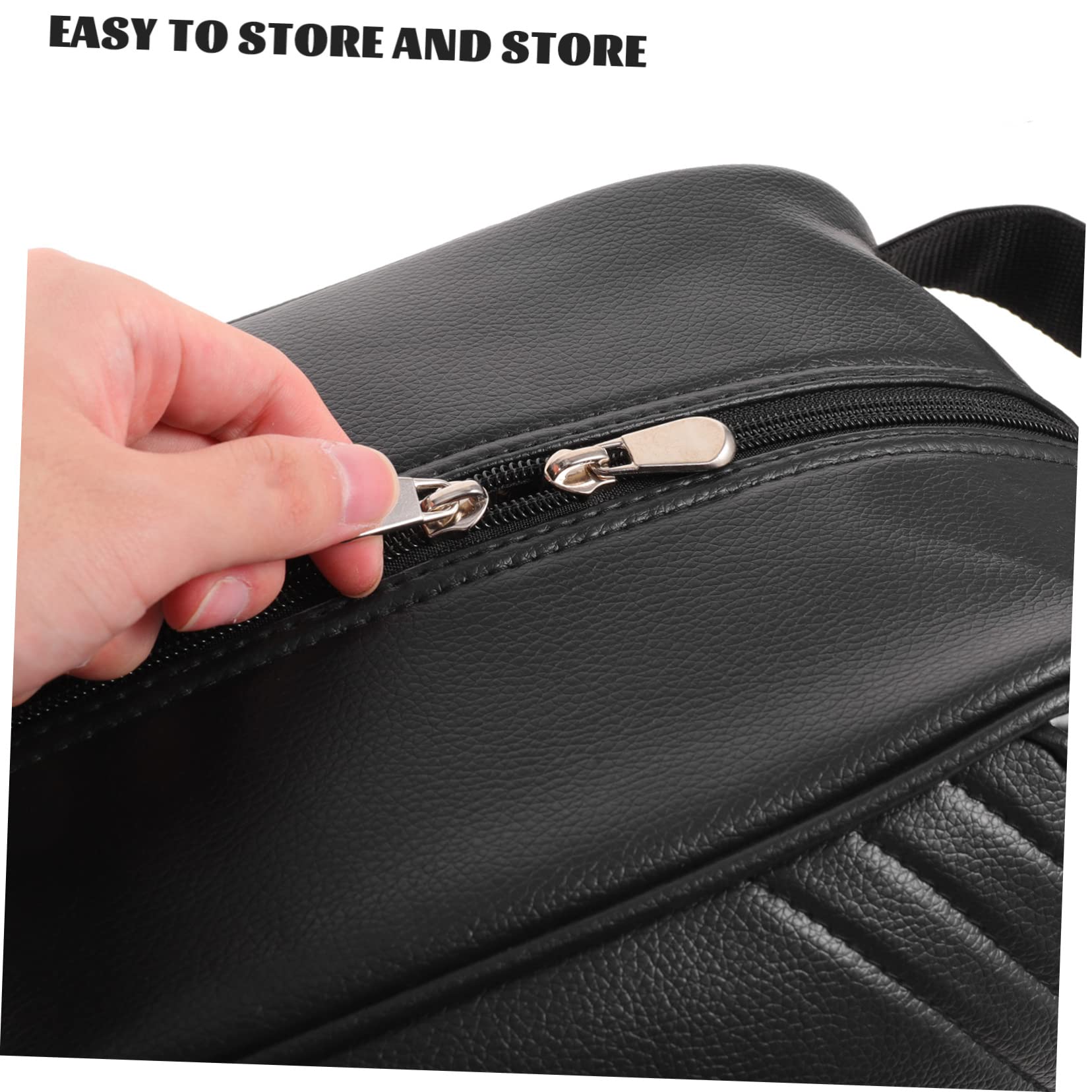 Schuhbeutel Baumwolle aus Leder und Wiederverwendbar Faltbar für Golfschuhe Sneaker Tasche für Reise und Koffer Schwarz