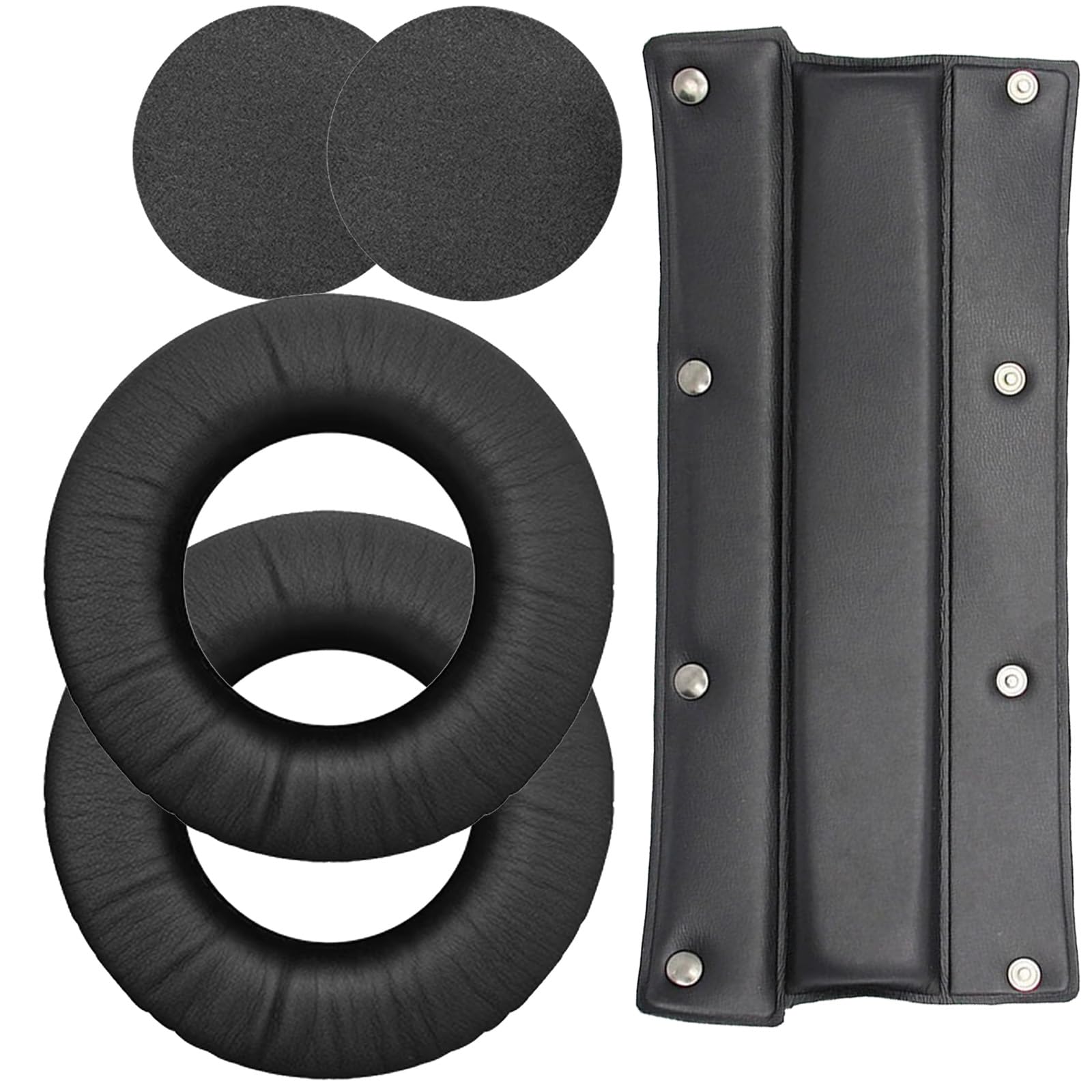 DT770 Pads Replacement DT990 Earpads DT 880 Ear Pads Headband Ear Cups Cover Compatible with Beyerdynamic DT770 DT880 DT990 PRO Headphones. (Black Leather)