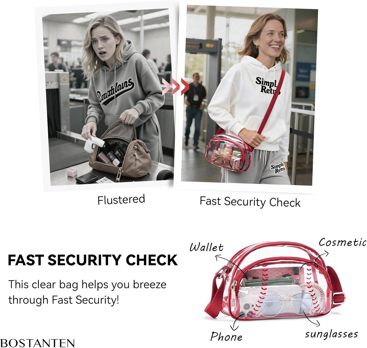 BOSTANTEN Baseball Crossbody Purses for Sport Mom Small Shoulder Bag Vegan Leather Women Handbags for Events - Image 4