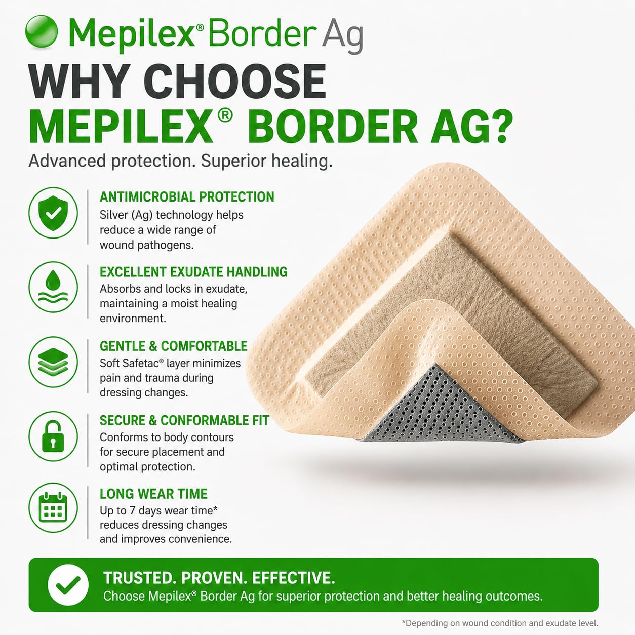 Foams BORDER Ag 10 X 10 CM Dressing Is Self-Adherent Pressure Ulcers And Traumatic Wounds Dressing — Amazon image 6