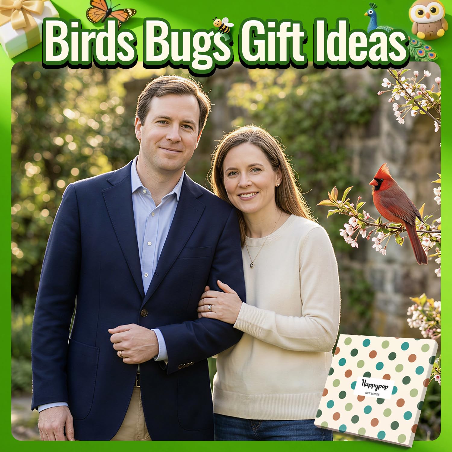 HAPPYPOP Gifts for Bird Lovers - Hummingbird Pigeon Peacock Owl Cardinal Butterfly Socks