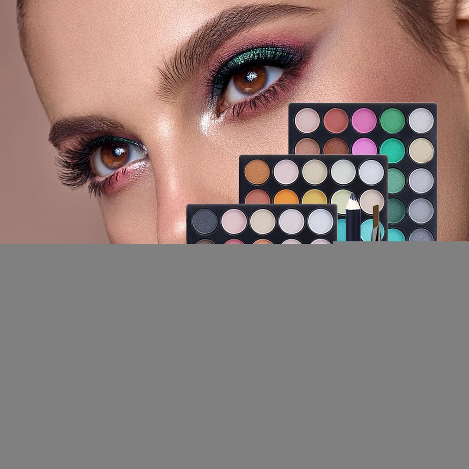 Maquillaje de ojos impermeable | Kit completo de maquillaje | Juego de maquillaje para niñas, brochas de maquillaje profesional, kit de paleta de sombra de ojos, juego de base y rímel, br