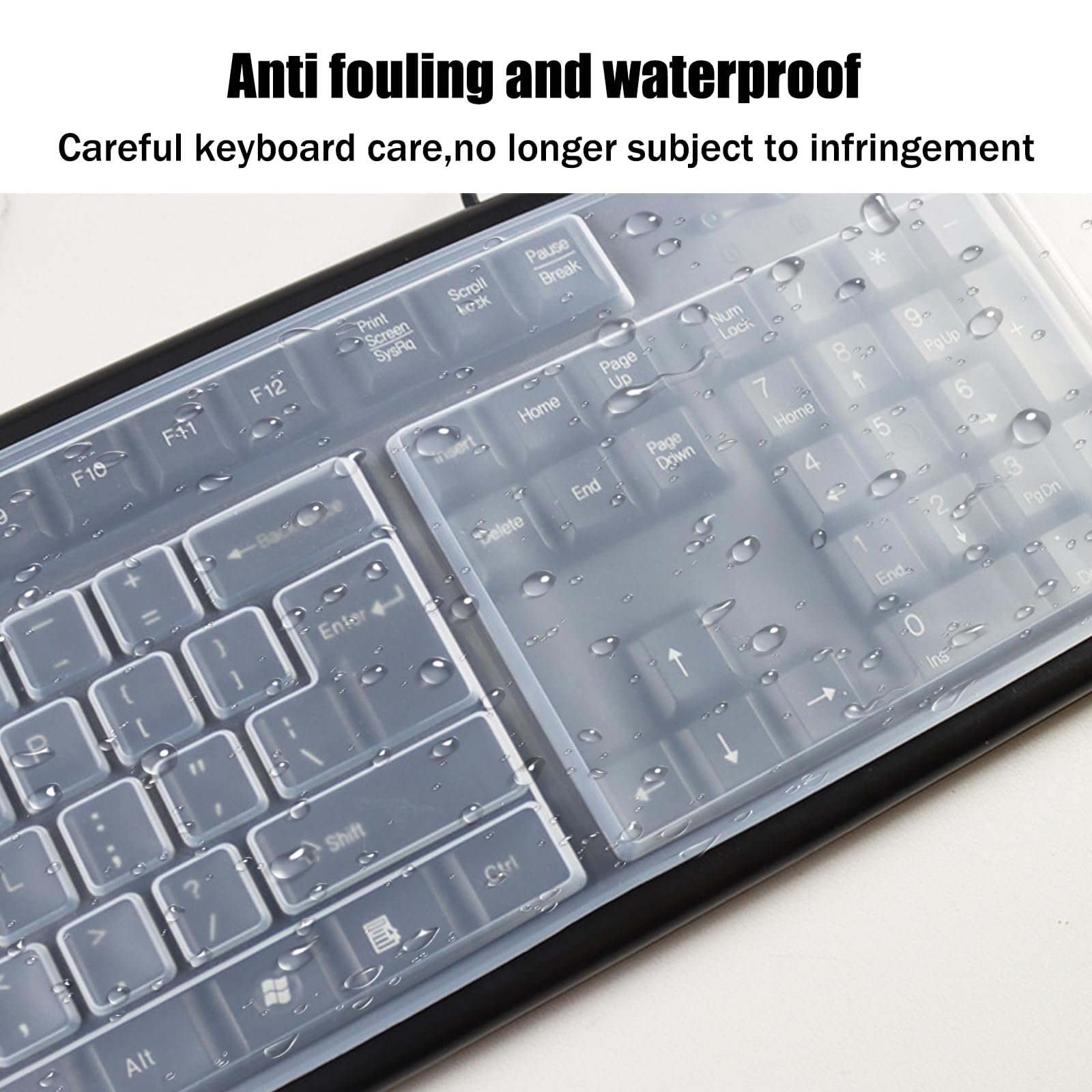 2 copri tastiera pc Cover per Tastiera Universale Protettive per Tastiera Protezione per Tastiera Silicone Pellicola Protettiva per Impermeabile,Antipol per La Tastiera del Computer Desktop