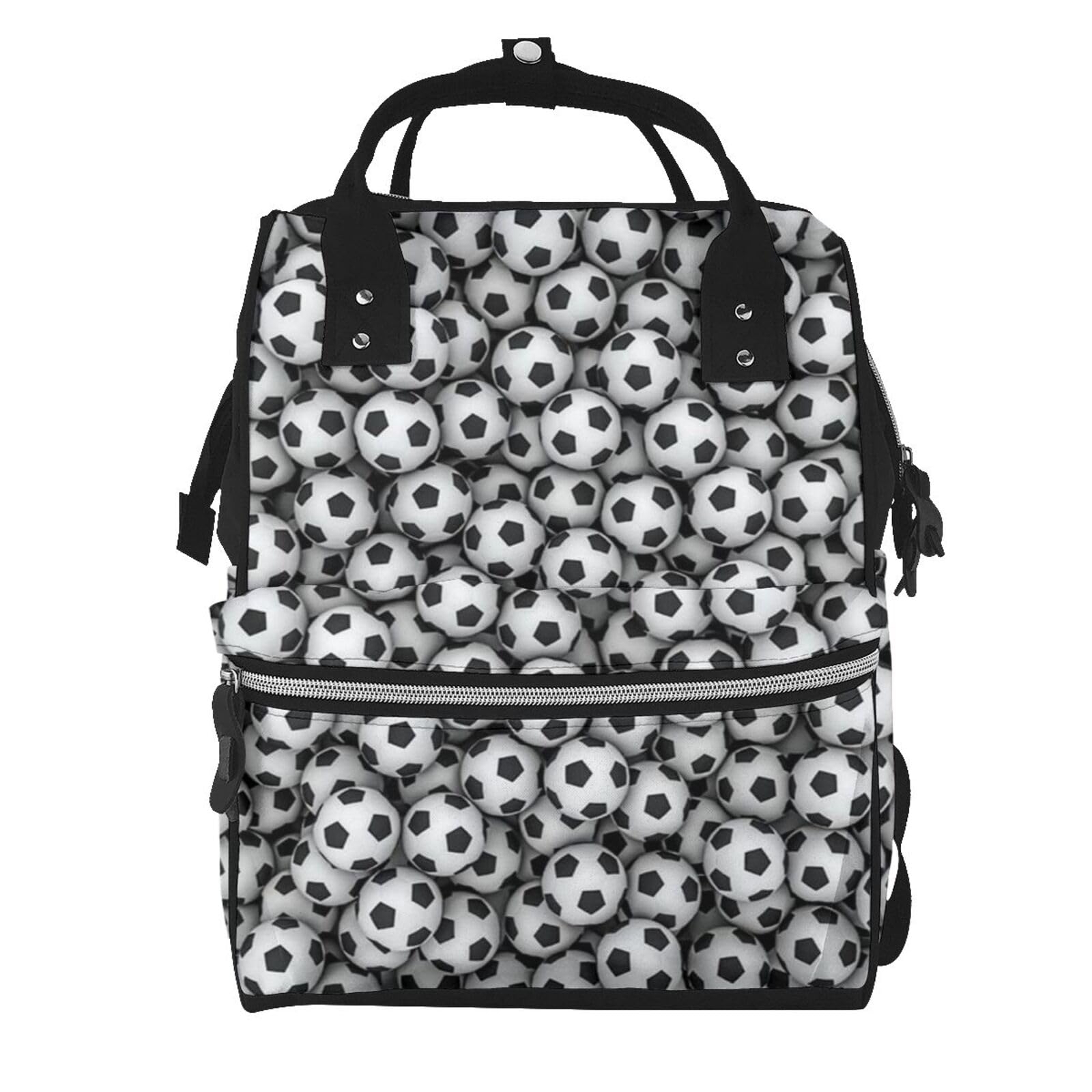 Sac à dos à langer football de grande capacité noir multifonction