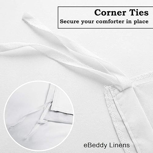 Miniatura 4 de Precious Star Linen Juego de funda de edredón plisada decorativa de gran tamaño, tamaño King de 120 x 98 pulgadas, con cremallera y lazos en las