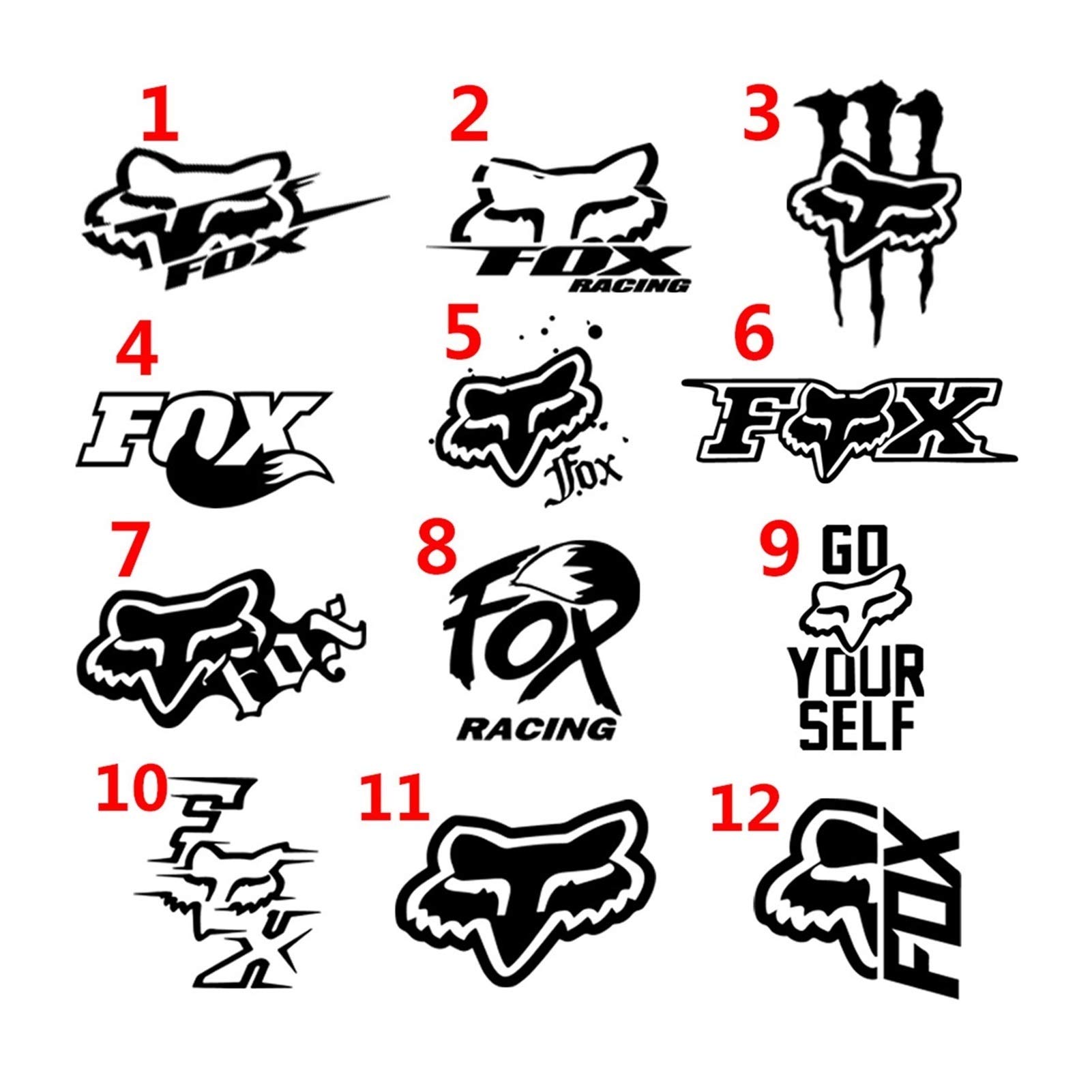 Jdm Logo Fox Racing 50Pcs Japan JDM Racing Car Stickers Car Decor PVC