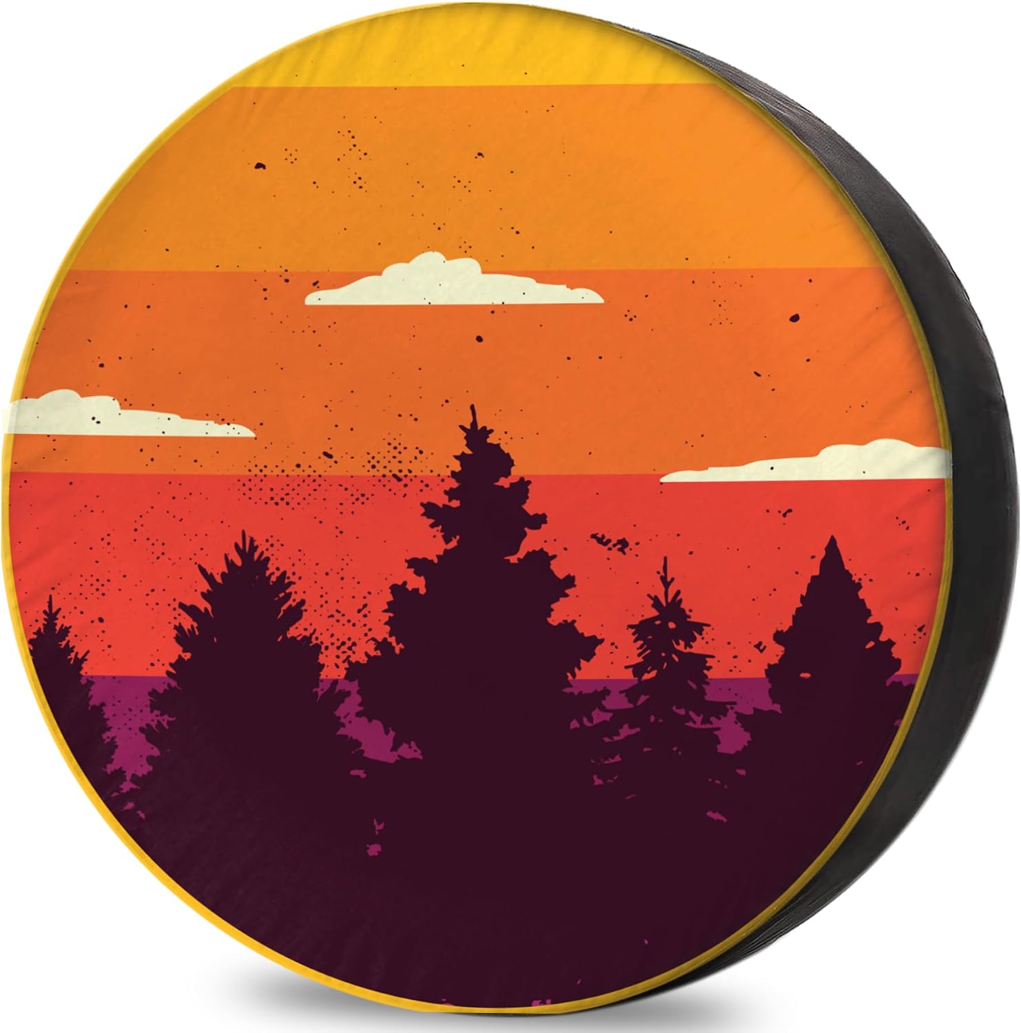 RV Spare Tire Cover Sunset Forest Waterproof DustProof Universal for Trailer SUV Van Camp Travel Trailer 12" 13" 14" 15" 16" 17 Inch Wheel