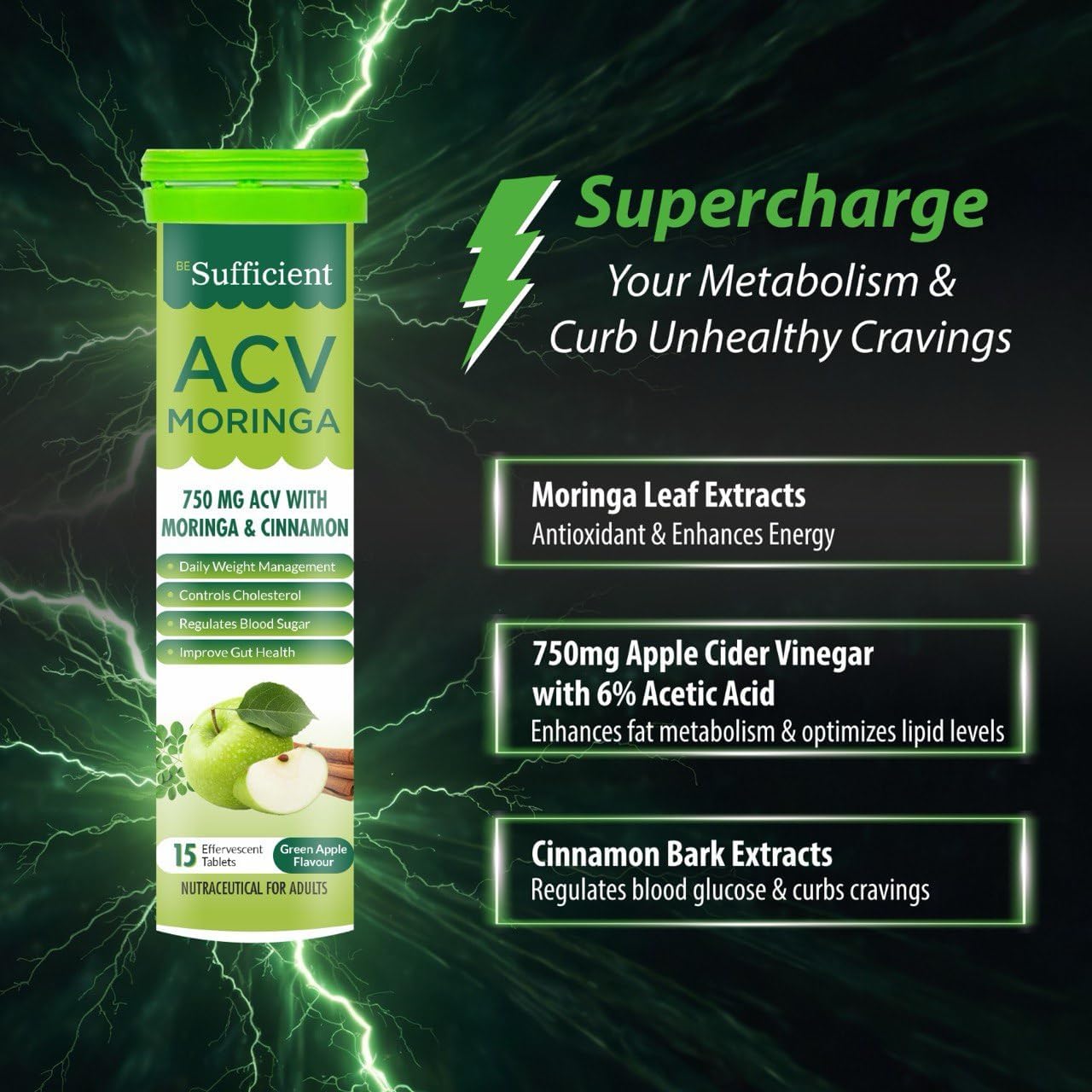 Buy Now Acv Moringa 15 Effervescent Tablets Apple Cider Vinegar With...