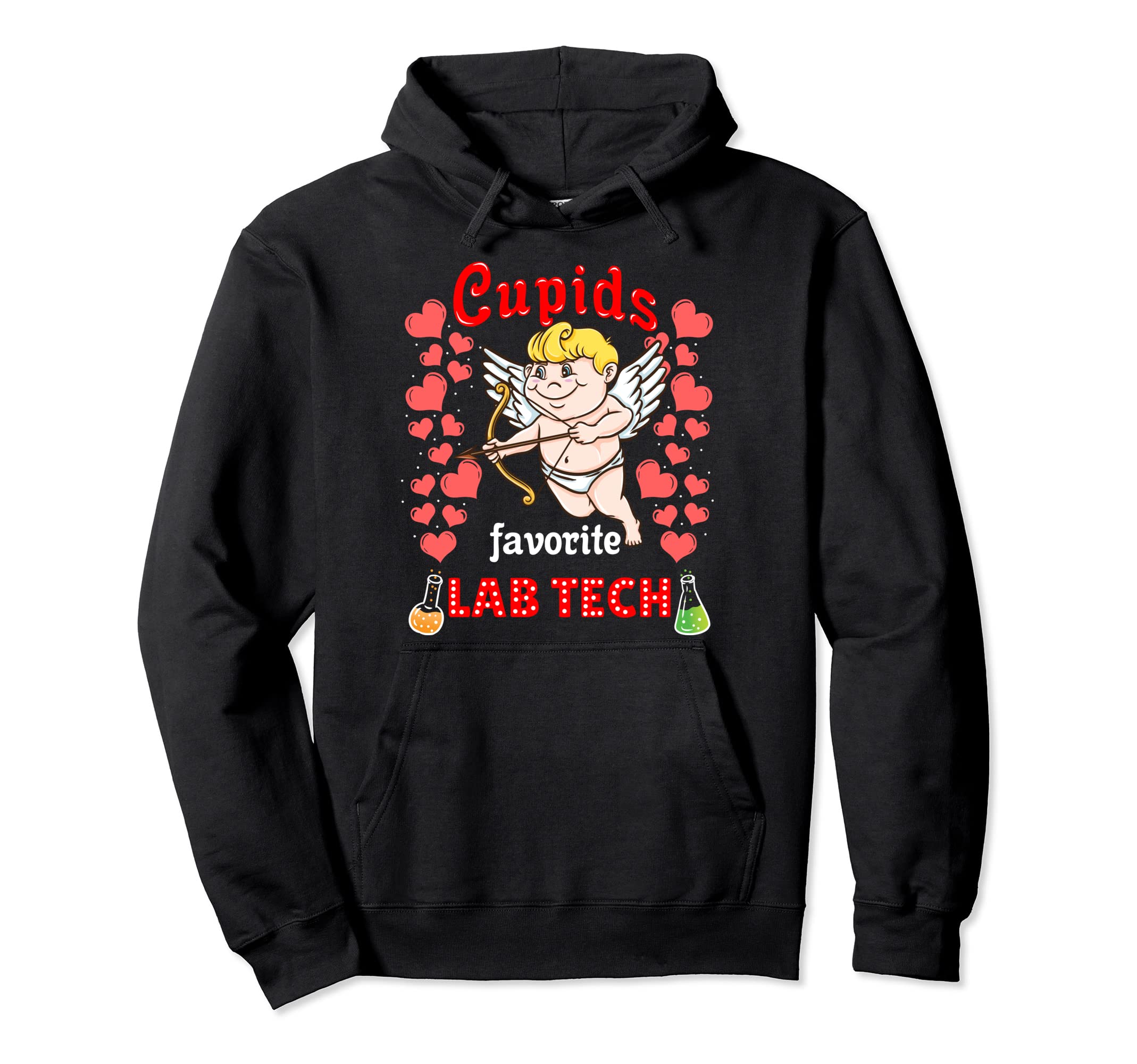 Cupids Favorite Lab Tech Valentines Day Pullover Hoodie