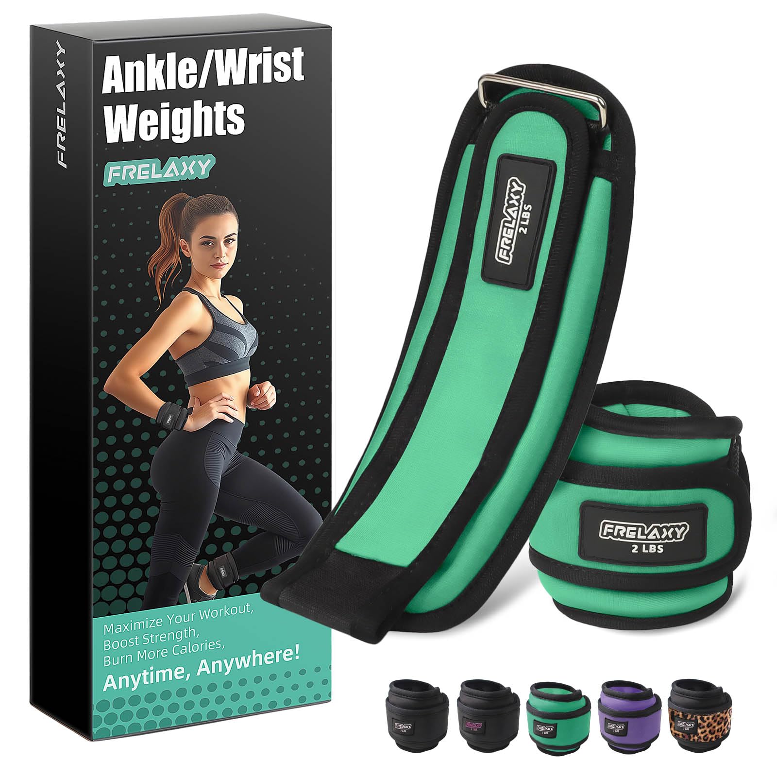 Frelaxy Ankle Wrist Weights for Women Men Kids, Comfy& Adjustable Leg Arm Weights Set for Walking, Gym, Yoga, Pilates, Dance, Cardio & Strength