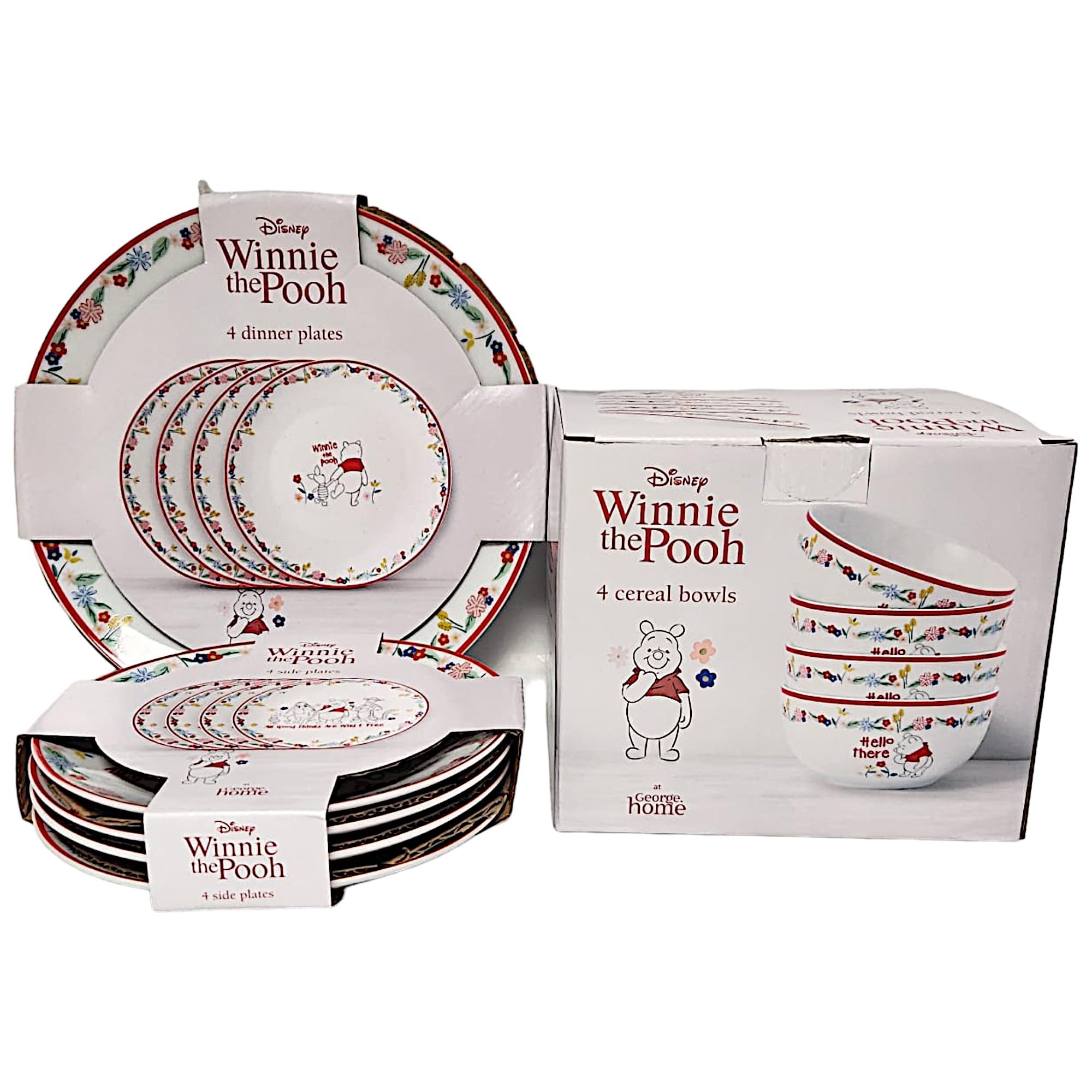 Divas World Dinnerware Set Comes in 3 & 12 Piece Options Plates & Bowls Set Microwave & Dishwasher Safe (12, One Size)
