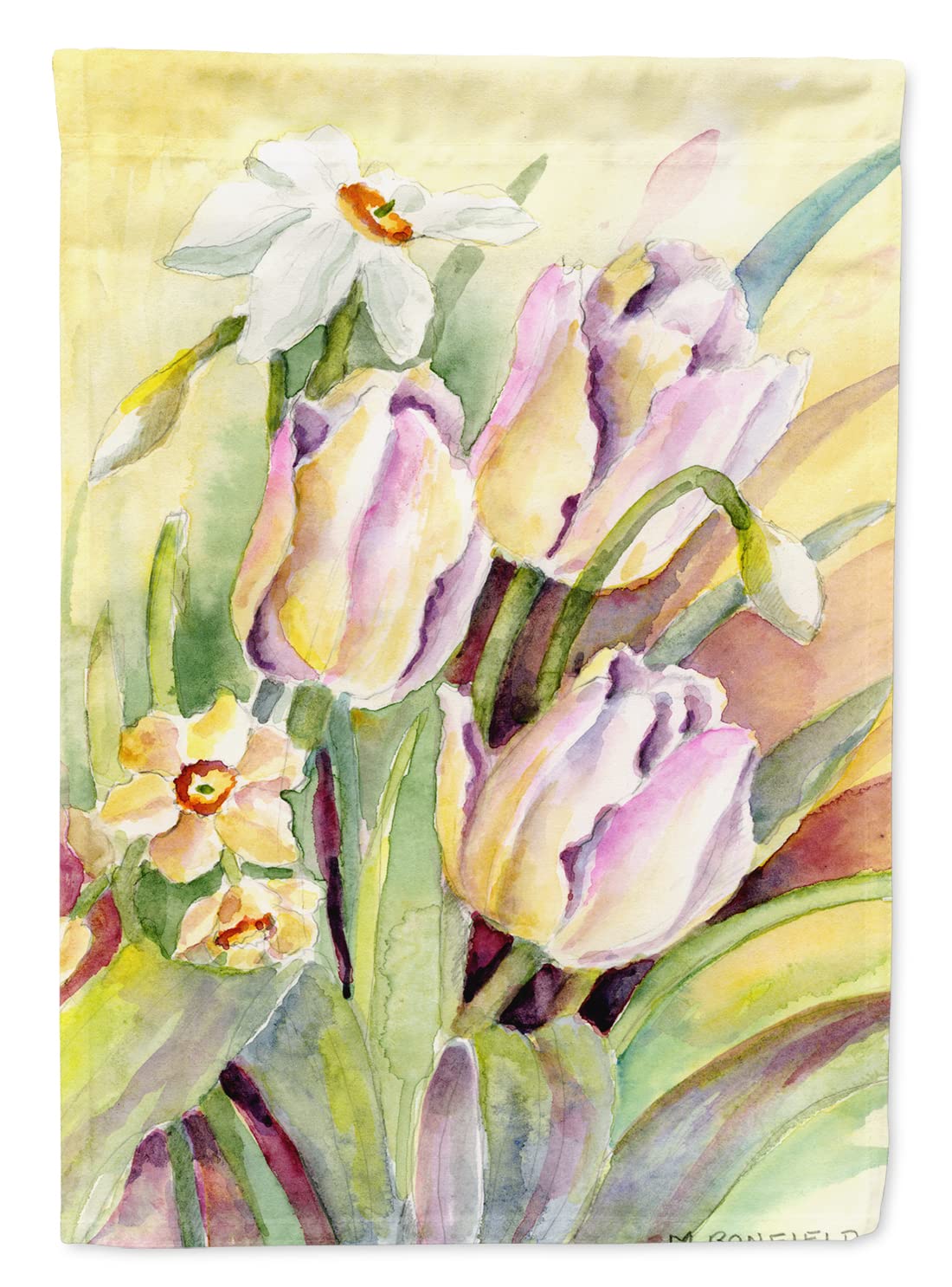 Drapeau de maison tulipes pour jardin fleuri et décoration de terrasse printanière