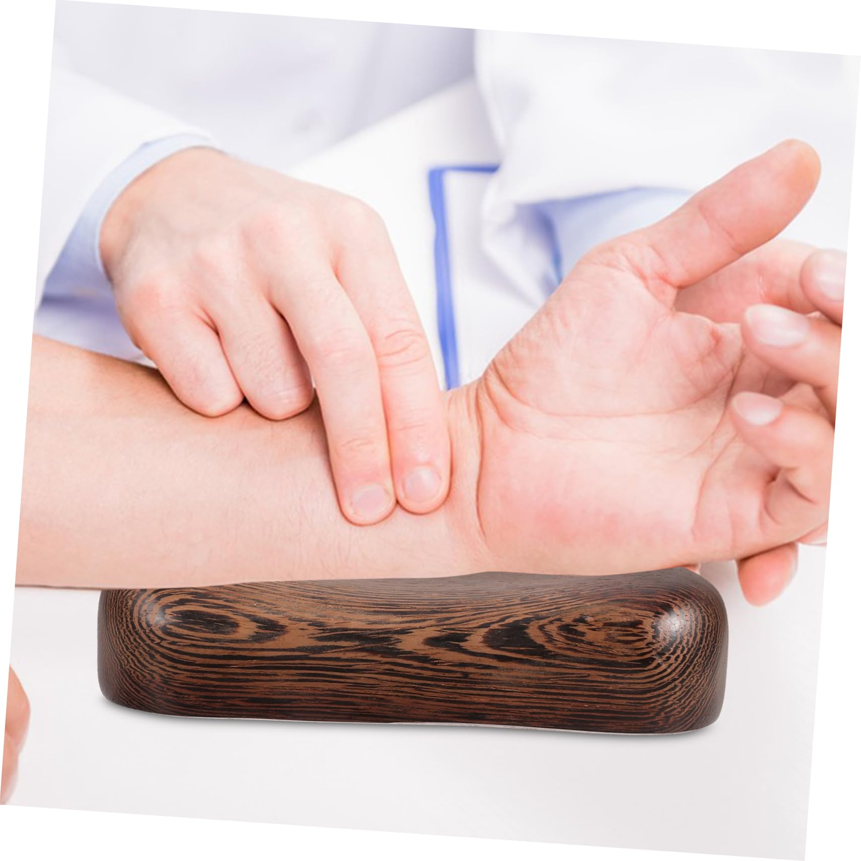 MOLUCKFU Chinese Pulse Taking Pillow for Hospital Supply Comfortable Wood Design Lightweight Portable Stable Support for Wrist During Pulse Taking Process for Medical Use