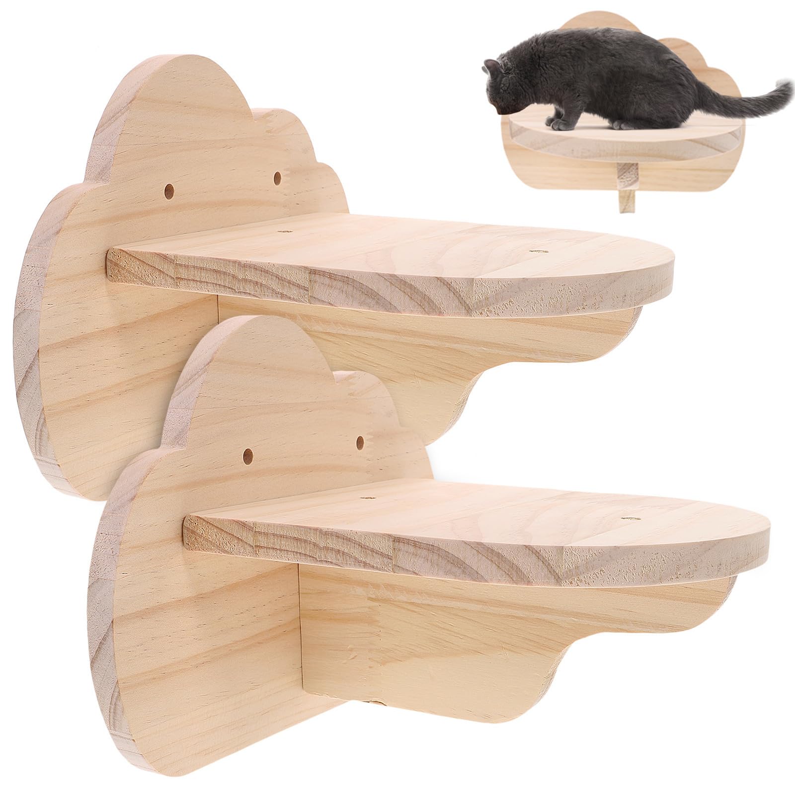 Katzenwandregale Ruhe und Spielplatz 2 Stück Wandmontierte Katzentreppen für Wohnungskatzen für Zuhause und Katzenkletterer