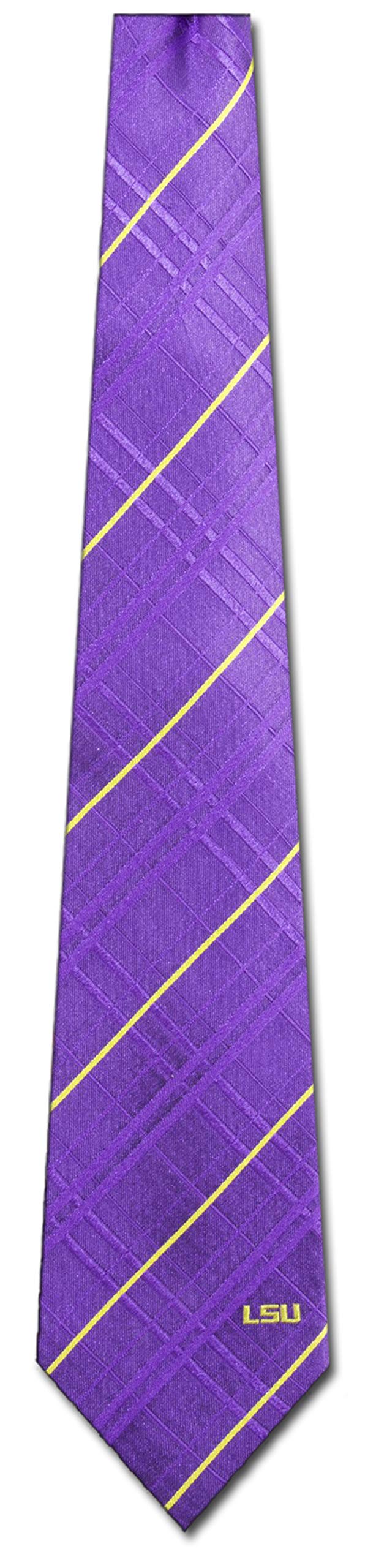 Eagles Wings LSU Oxford Stripe Woven Silk Necktie