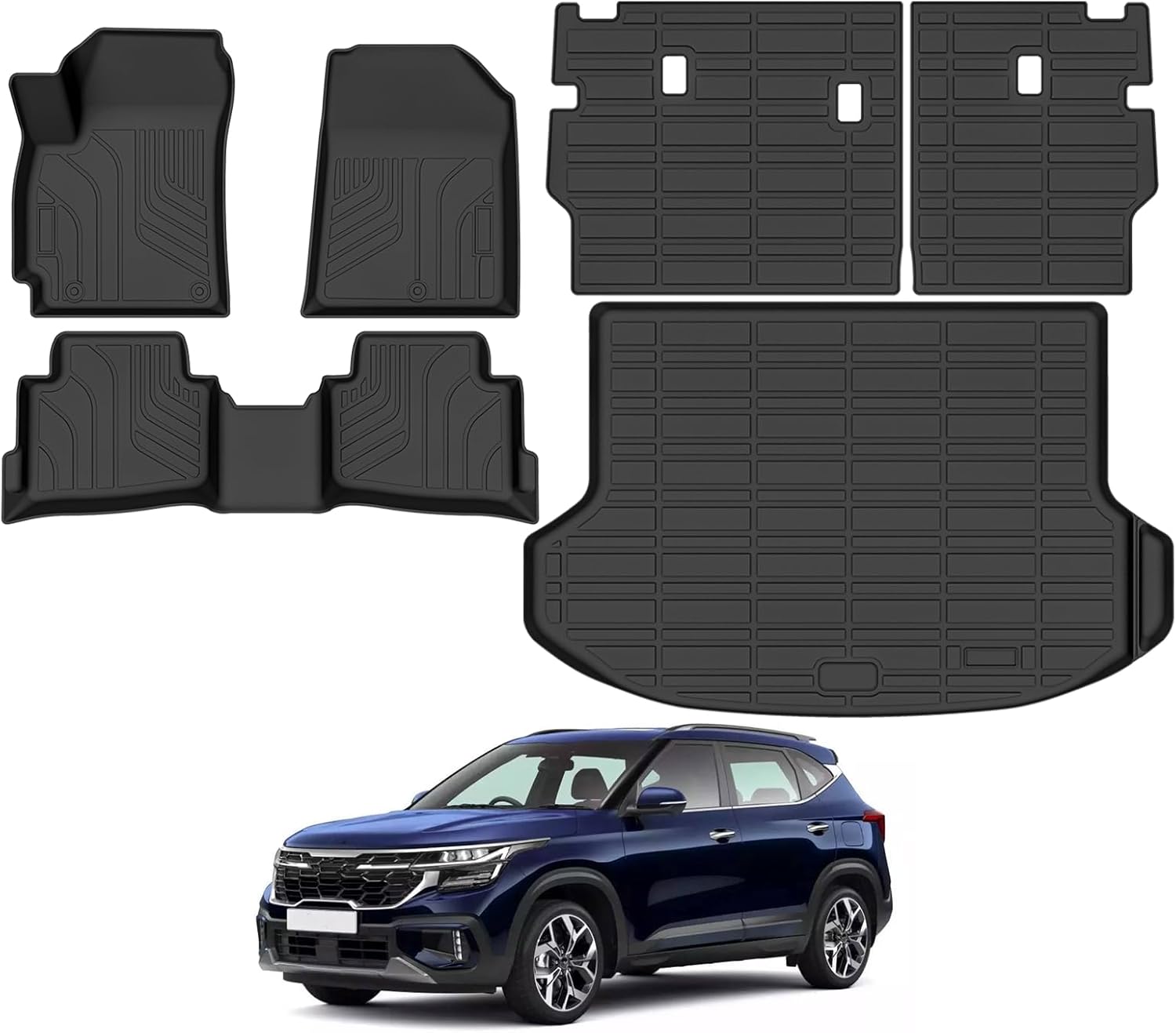 All Weather Floor Mats Fit for Kia Seltos 2024 2025 2026 Floor Mats & Trunk Mat & Backrest Mat Replacement for Kia Seltos Accessories Anti-Slip Floor Liner - Image 7