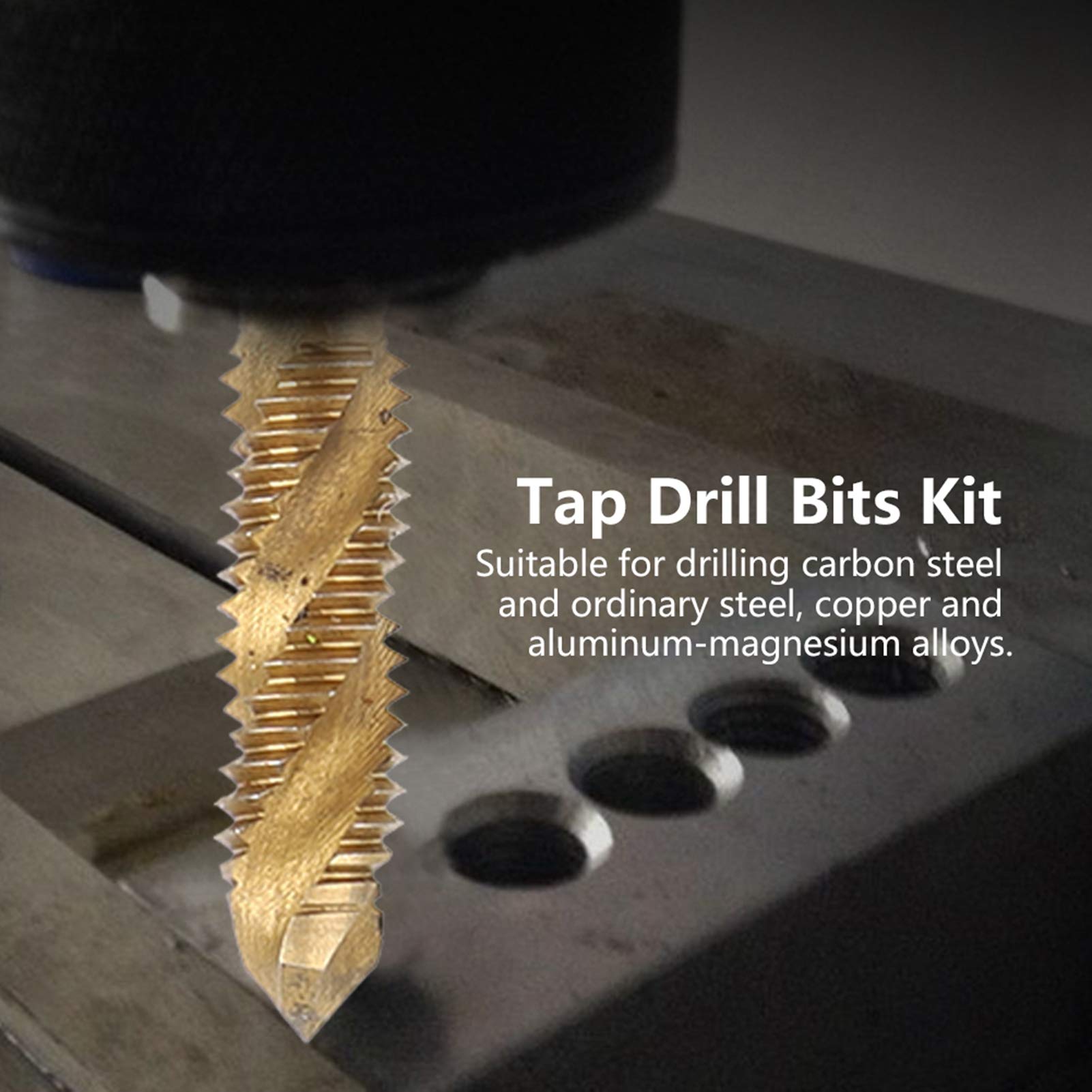 Kit de tarauds à vis M8 en acier rapide, 10 pièces avec revêtement en titane pour un perçage Durable dans les alliages d'acier, de cuivre et d'aluminium