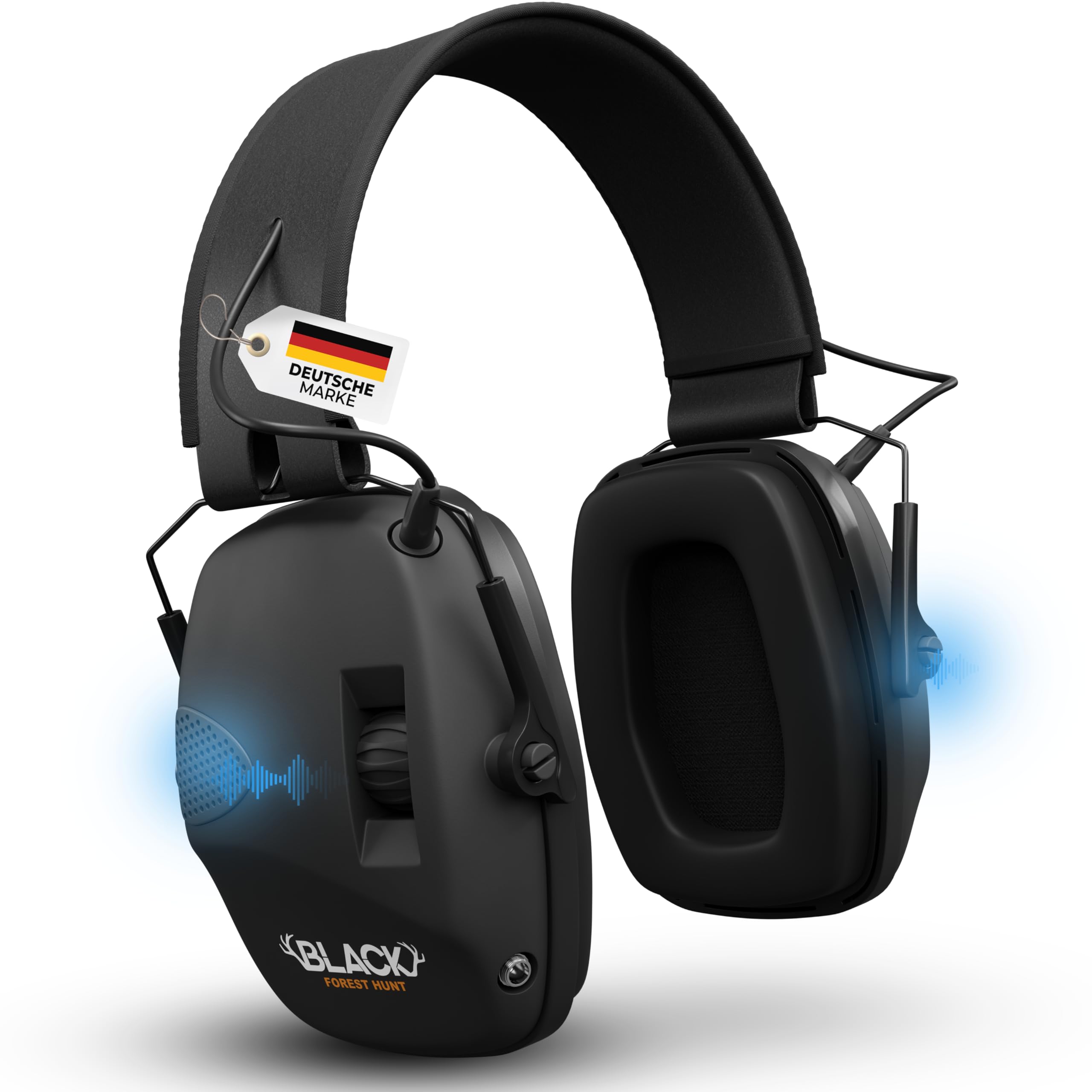 AKTIVER GEHÖRSCHUTZ – Geräuschreduktion 82dB – 5-fache Geräuschanhebung mit Richtmikrofonen – Audio-Input – Lärmschutz – klappbarer Kopfhörer für Jagd, Schießsport, Arbeit
