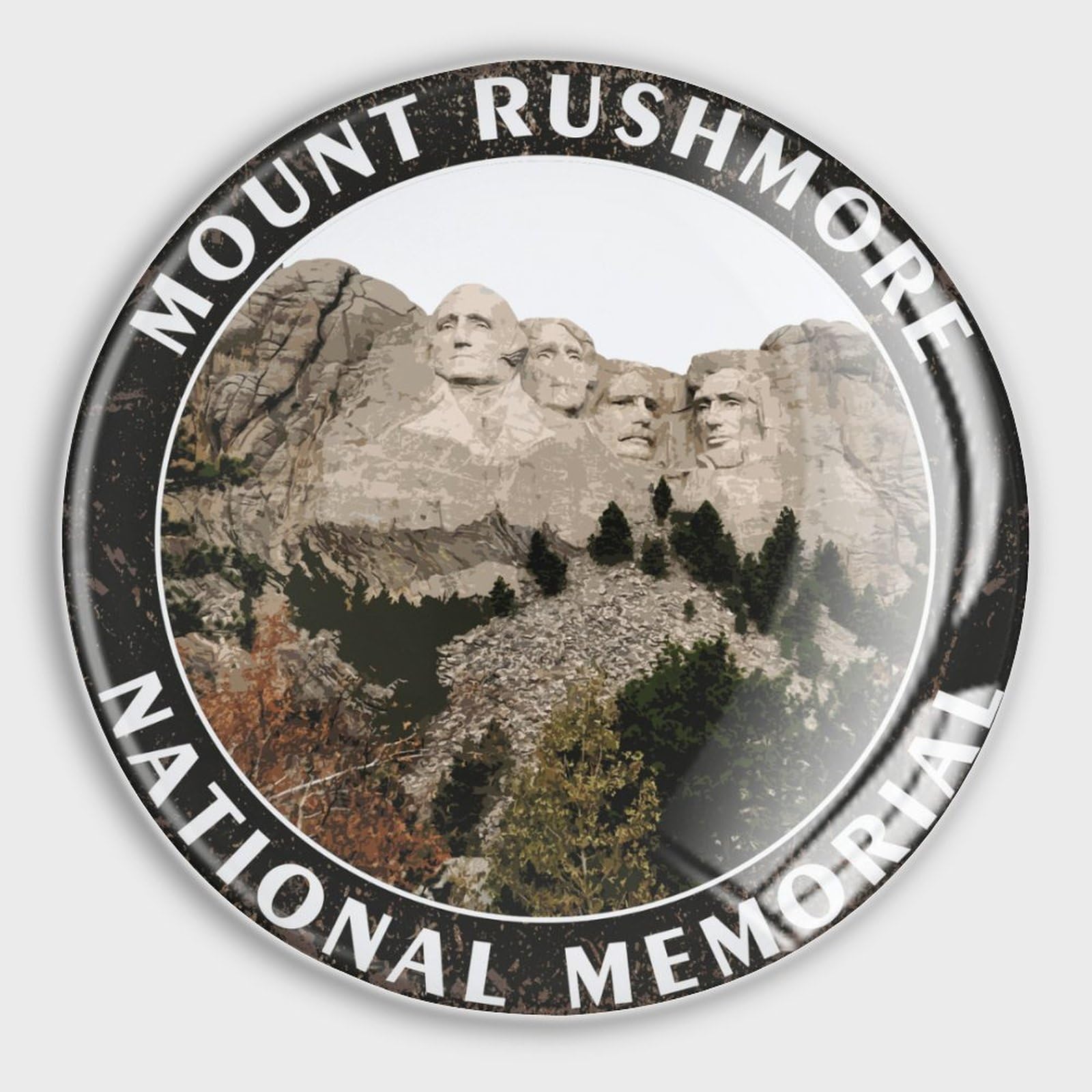 Imanes decorativos para el hogar en cristal pulido con grabados del paisaje de Rushmore, pack de 4