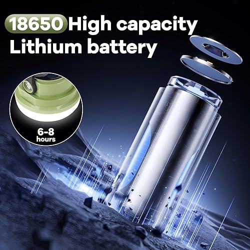 Miniatura 5 de Linterna solar para campamento recargable, 2 en 1 10000 mAh recargable luz de campamento y cargador de teléfono para senderismo, viajes, luz