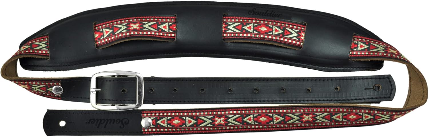 Souldier Handmade Fabric Saddle Strap for Bass Electric, or Acoustic Guitar, 2.5" Wide and Adjustable up to 57", Made in US