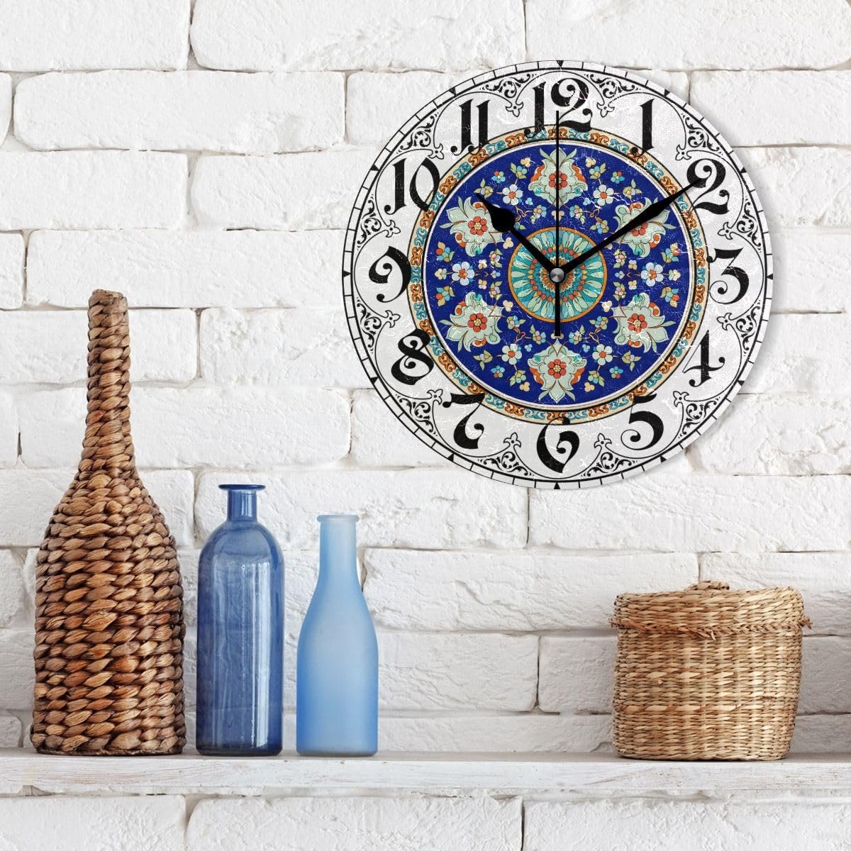 Amazon.com: ABLINK Islam Ethnic Ottoman Round Wall Clock, Silent