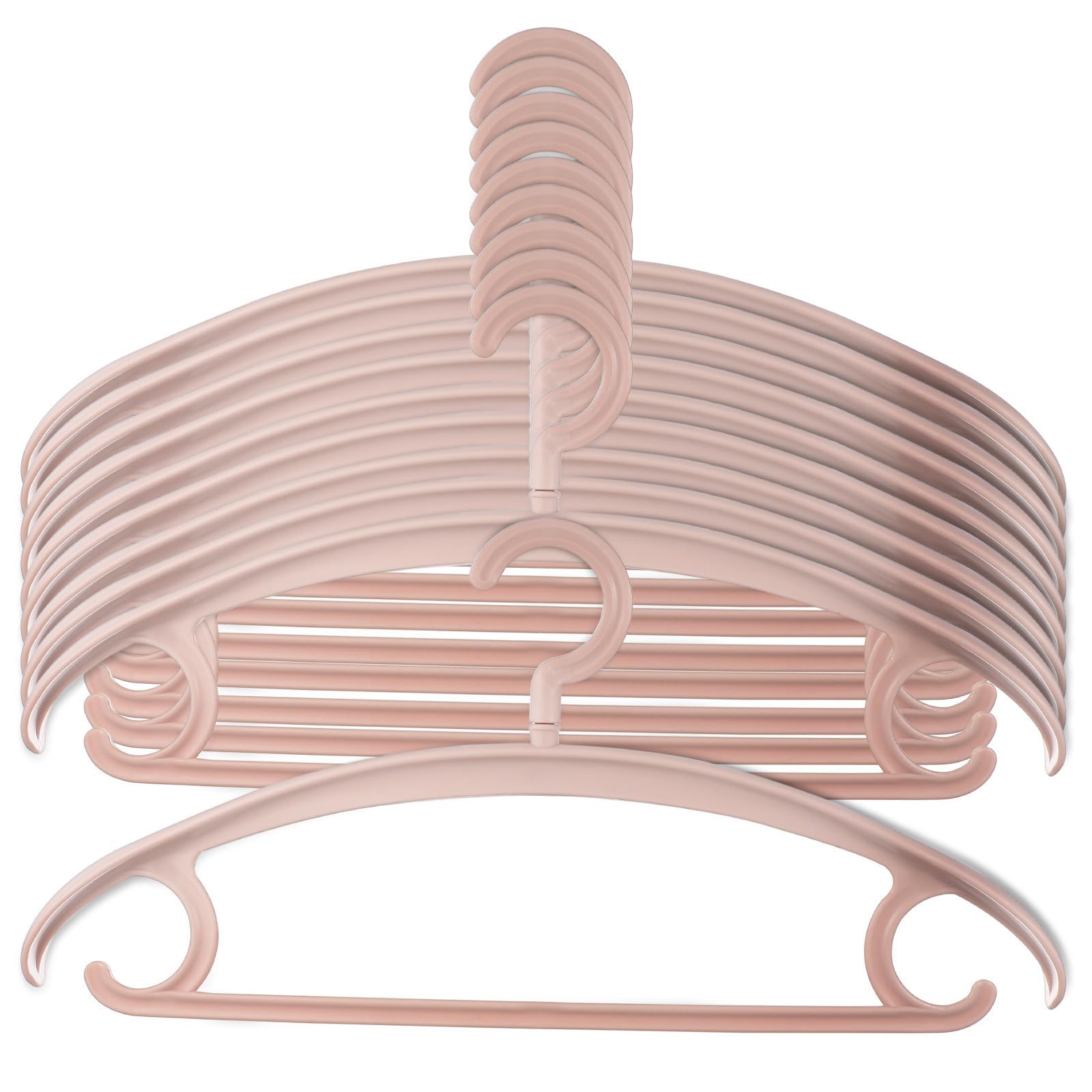 SOLUSTRE 10 Pezzi Grucce Antiscivolo Rosa in Plastica Robuste e Impilabili, Supporto Stabile per Appendere Abiti, per Armadi e Organizzazione Domestica, Set