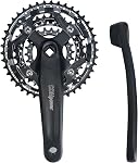 Triple Speed Aluminum Alloy Square Crankset 170mm 104/64bcd 42/32/22T with Chainring Crankarms, Crank Set Chainset for Mountain Road Bike Fixed Gear Bicycle