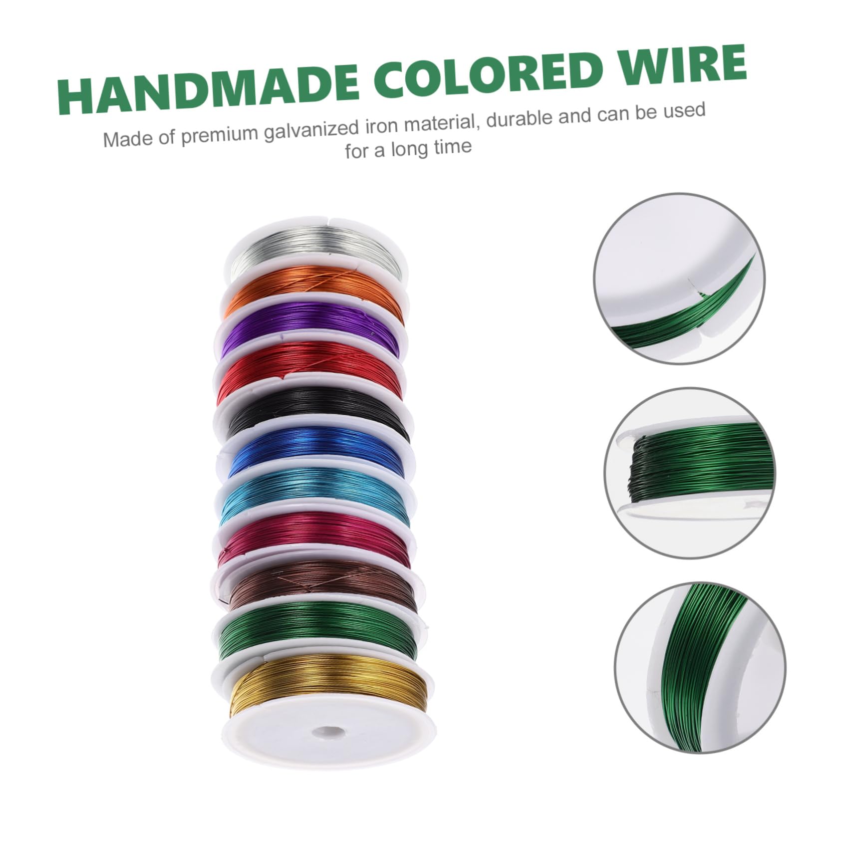 Alambre de Joyería Galvanizado, 11 Rollos, Flexible y Suave
