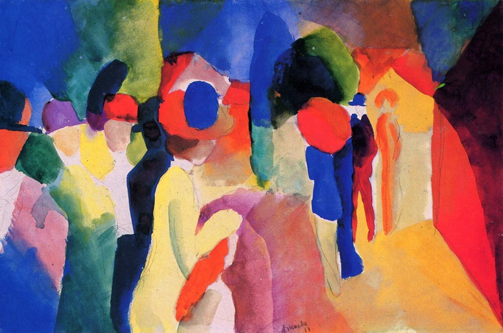 Lámina artística de August Macke, People in Colours en acabado mate mediano
