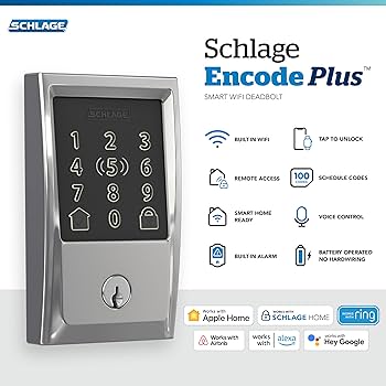 Schlage BE499WB CEN 625 Encode Plus WiFi Deadbolt Smart Lock